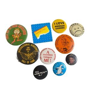 Vintage Wild Assorted Pinback Button Lot x10